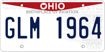 OH license plate GLM1964