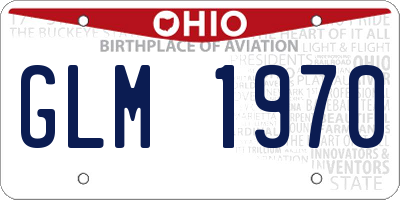 OH license plate GLM1970