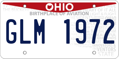 OH license plate GLM1972