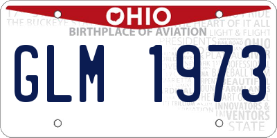 OH license plate GLM1973