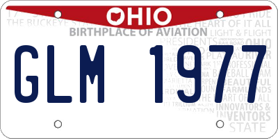 OH license plate GLM1977