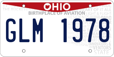 OH license plate GLM1978