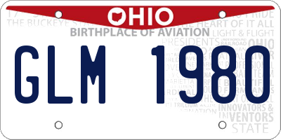 OH license plate GLM1980