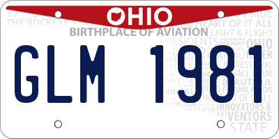 OH license plate GLM1981