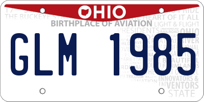 OH license plate GLM1985