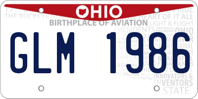 OH license plate GLM1986