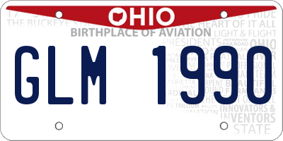 OH license plate GLM1990