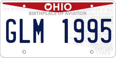 OH license plate GLM1995