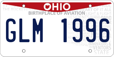 OH license plate GLM1996