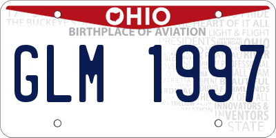 OH license plate GLM1997