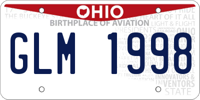OH license plate GLM1998