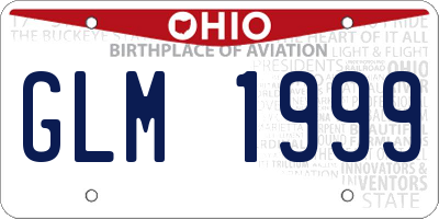OH license plate GLM1999