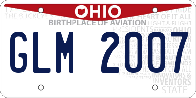 OH license plate GLM2007