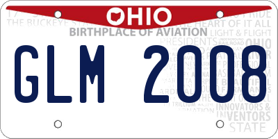 OH license plate GLM2008