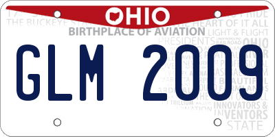 OH license plate GLM2009