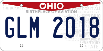 OH license plate GLM2018