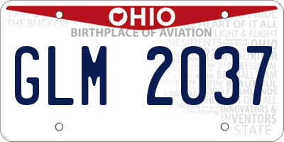 OH license plate GLM2037