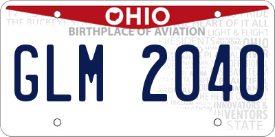 OH license plate GLM2040