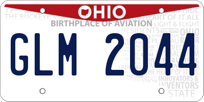OH license plate GLM2044