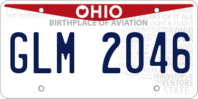 OH license plate GLM2046