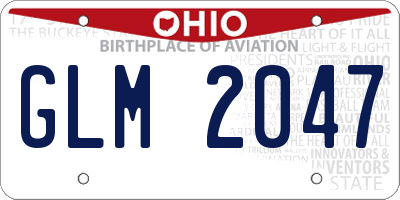OH license plate GLM2047