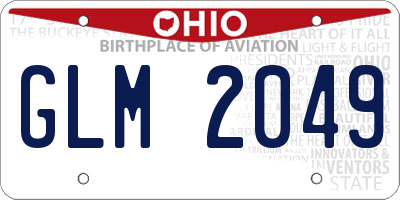 OH license plate GLM2049