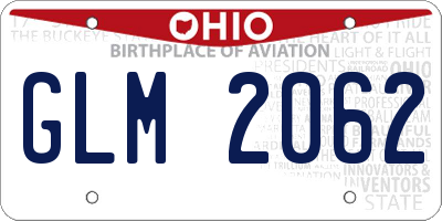 OH license plate GLM2062