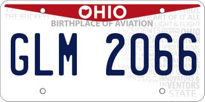 OH license plate GLM2066