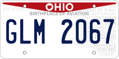 OH license plate GLM2067