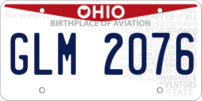 OH license plate GLM2076