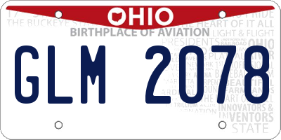 OH license plate GLM2078