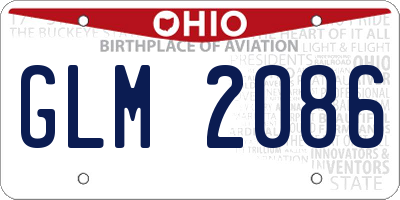 OH license plate GLM2086