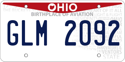 OH license plate GLM2092