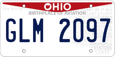 OH license plate GLM2097