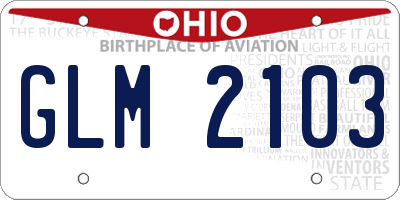 OH license plate GLM2103