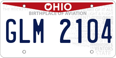 OH license plate GLM2104