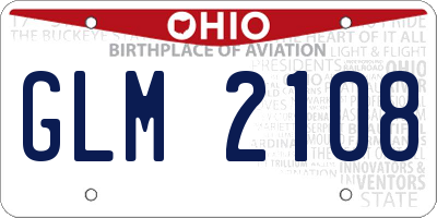 OH license plate GLM2108