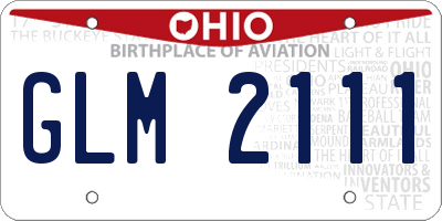 OH license plate GLM2111