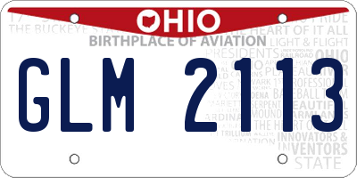 OH license plate GLM2113