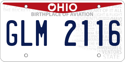 OH license plate GLM2116