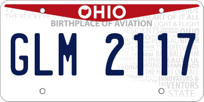 OH license plate GLM2117