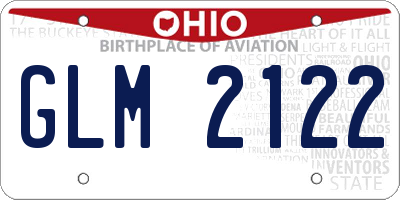 OH license plate GLM2122
