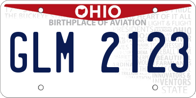 OH license plate GLM2123