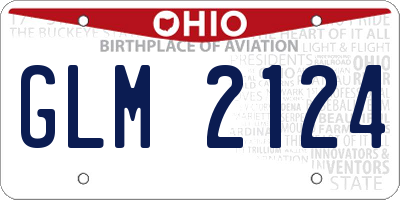 OH license plate GLM2124