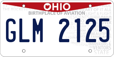 OH license plate GLM2125