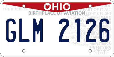 OH license plate GLM2126