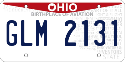 OH license plate GLM2131