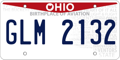 OH license plate GLM2132