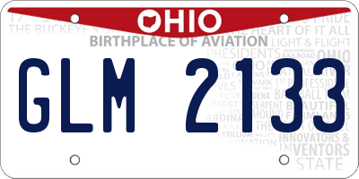 OH license plate GLM2133