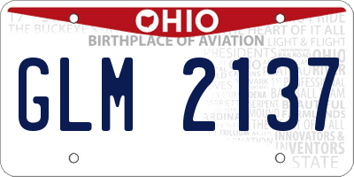 OH license plate GLM2137